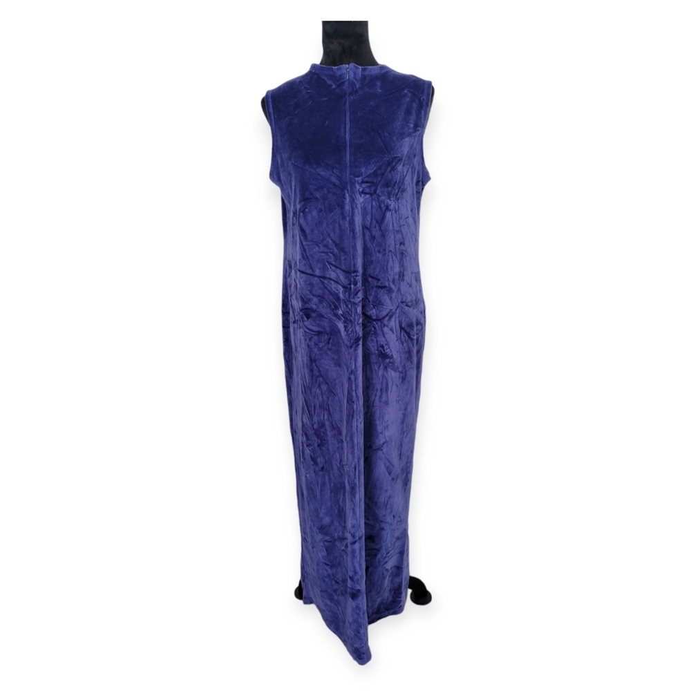 Vintage Faux Purple Velvet Inspired Sleeveless Maxi Dress